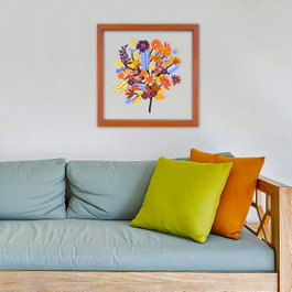 Wallity Cuadro Decorativo Enmarcado Multicolor 32 x 32 cm